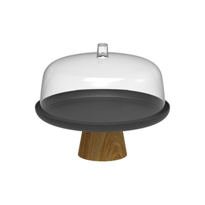 Porta Torta Lume Negro  25 Cm