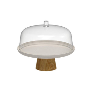 Porta Torta Lume Beige  25 Cm