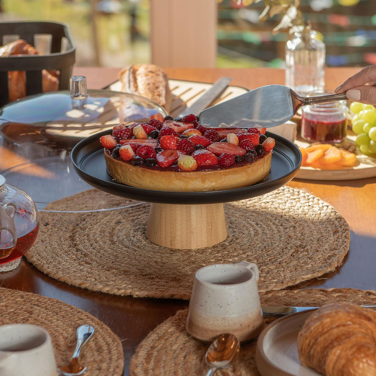 Porta Torta Lume Negro  25 Cm