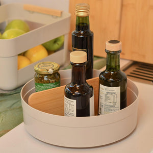 Organizador Giratorio Alto Con Separador Lume Beige